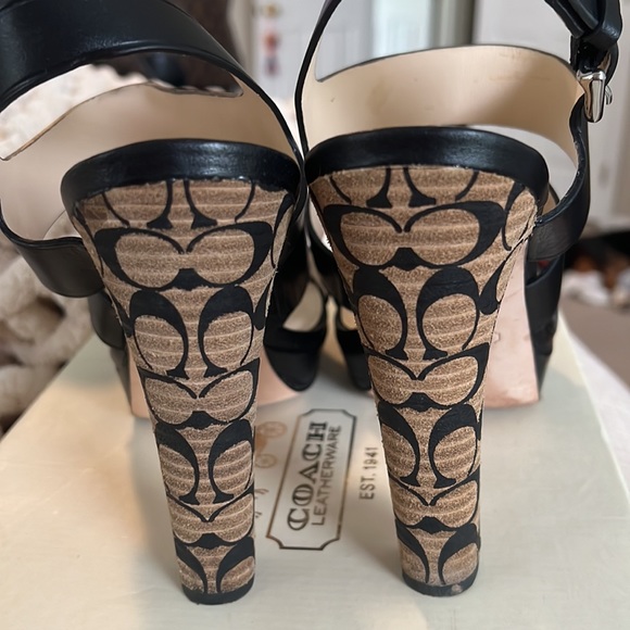Coach Bertta Vachetta black sandals. EUC. Only worn a few times. - Picture 2 of 6